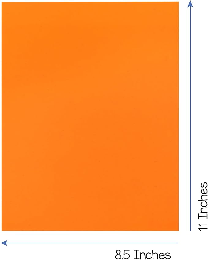 Hygloss Bright Orange Colored Cardstock - 8.5x11-Inch, 90 Sheets, 65 lb/ 176 gsm, Fade-Resistant, Acid-Free Color Card Stock Paper-DeskLoop Office