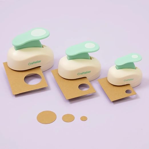 Craftelier - Paper Punch Set | 3/8", 5/8" & 1" Shape Hole Puncher for Paper Crafts | Round Hole Punch to Create Scrapbooks, DIY Cards & Journals | Craft Punch Set for Cardstock.-DeskLoop Office