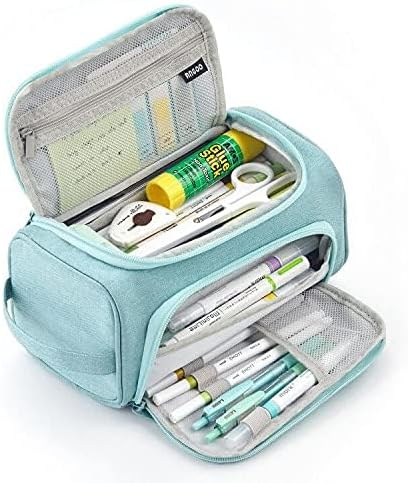 HVOMO Big Capacity Pencil Case High Large Storage Pouch Marker Pen Case Travel Simple Stationery Bag School College Office Organizer for Teens Girls Adults Student(Green)-DeskLoop Office