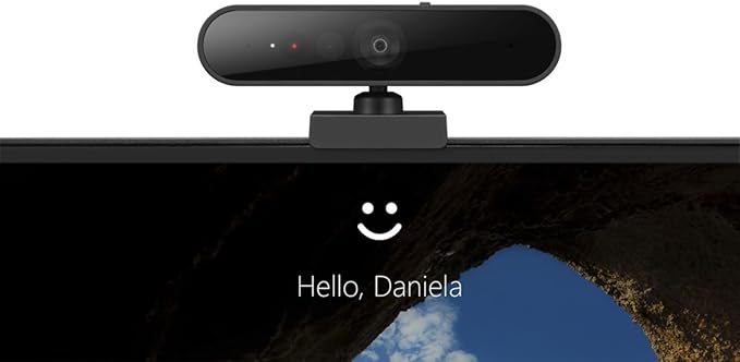 Lenovo HD 1080p Webcam (510 FHD)- Black w/ 4X Digital Zoom, 95° Wide Angle, 360° Rotation Pan & Tilt, Dual Microphones & Windows Hello-DeskLoop Office