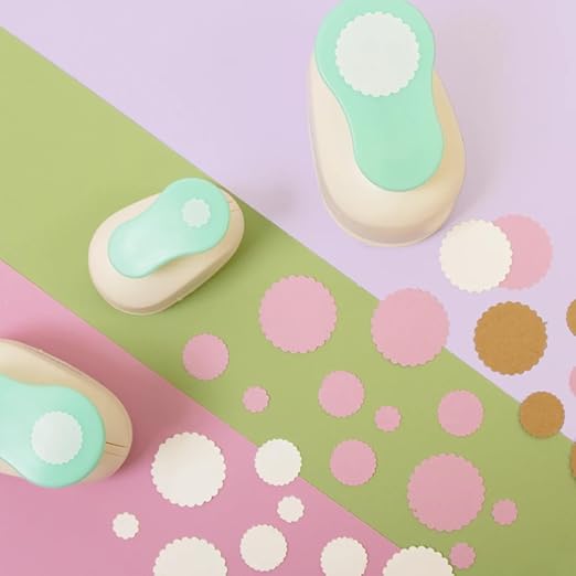 Craftelier - Circle Scallop Punch Set | 3/8", 5/8" & 1" Shape Scalloped Hole Puncher for Paper Crafts | Round Scalloped Hole Punch for Scrapbooking, DIY Cards & Journals | Craft Punch Set for Paper-DeskLoop Office