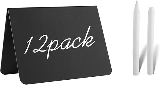 12 Pack 4"x3"Mini Chalkboard Signs for Chalk Sign for Food - Party - Buffet - Table Sign Chalkboard - Wedding - Bakery - Small-DeskLoop Office
