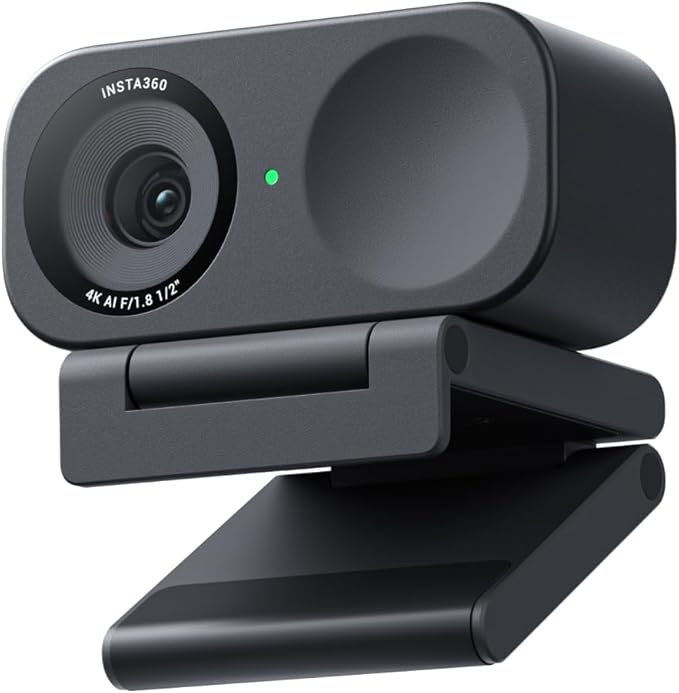 Insta360 Link 2C - 4K Webcam for PC/Mac, 1/2" Sensor, Auto Framing, HDR, AI Noise-Canceling Mic, Gesture Control for Streaming, Video Calls, Gaming, Works with Zoom, Teams, Twitch & More-DeskLoop Office