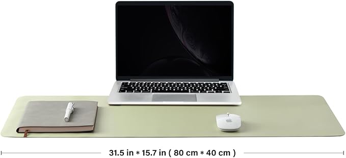 Cork Desk Mat - Dual-Sided Desk Pad for Office and Home - Desk Organization and Accessories - Ideal for Large Mouse Pad and Desk Mats on Top of Desks(Light Green,80cmx 40cm)-DeskLoop Office