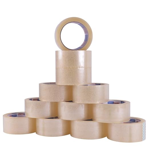 ADHES Shipping Tape Packaging Tape Packing Tape for Moving Boxes, 54.68yard Per Roll 1.88inch Width 2.6Mil Thickness-DeskLoop Office