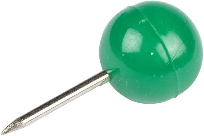 JAM PAPER Colorful Push Pins - Round Head Map Thumb Tacks - Green Pushpins - 100/Pack-DeskLoop Office