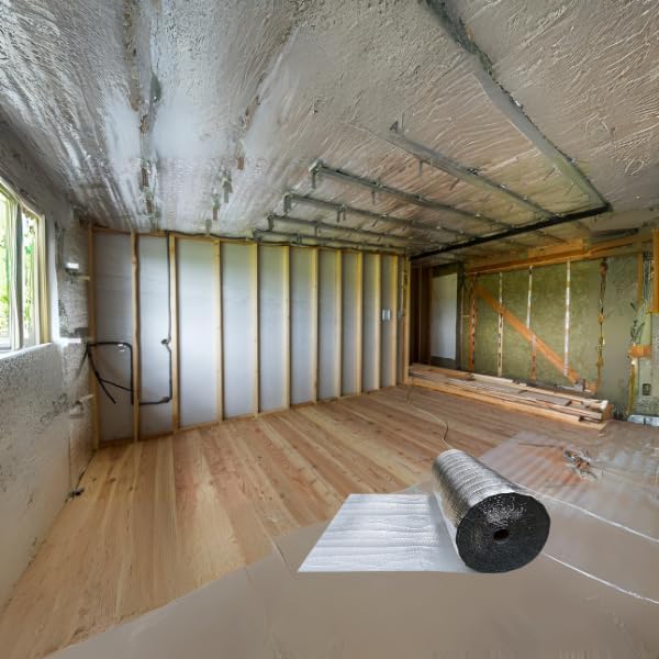 USA Reflective Insulation Bubble Roll, 48" Width x 125' Length, Bubble Pack, Colder Climates, One-Sided Thermal Bubble Roll, Radiant Barrier Bubble Wrap-DeskLoop Office