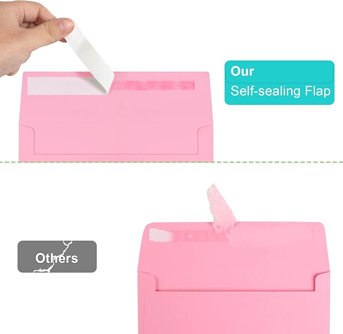 70 Packs of Invitation Envelopes, A2 Envelopes Pink, Postcard Envelopes, Envelopes for 4.5x5.5 Cards, Envelopes for Invitations, Envelopes Self Seal for Photos RSVP, Greeting Cards-DeskLoop Office