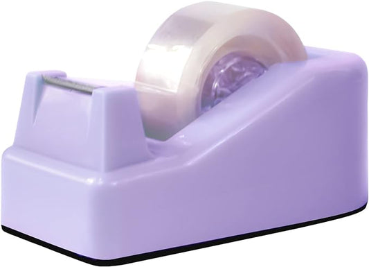 1Pcs Desktop Tape Dispenser Adhesive Roll Holder with Weighted Nonskid Base, Purple (Tape not Included)-DeskLoop Office