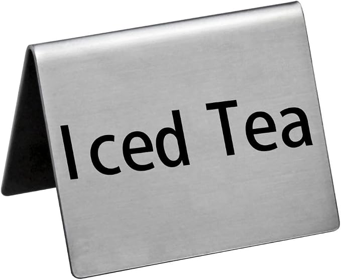 New Star Foodservice Stainless Steel Table Tent Sign, 2 x 2-Inch) by NewStarFoodservice