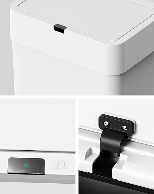 Cesun Bathroom Trash Can with Lid, 4 Gallon Motion Sensor Garbage Can Automatic Touchless Trash Cans, Slim Plastic Smart Waste Basket for Bedroom, Office, Living Room, White-DeskLoop Office