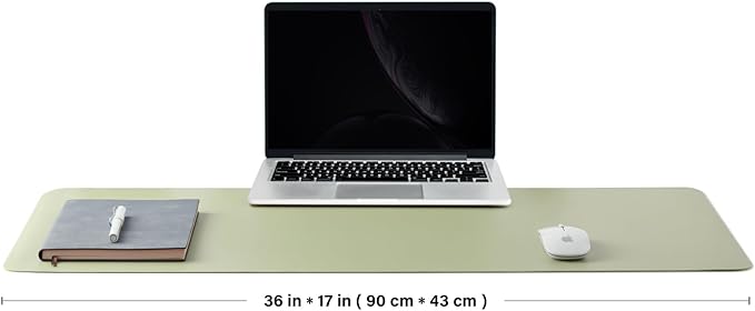 Cork Desk Mat - Dual-Sided Desk Pad for Office and Home - Desk Organization and Accessories - Ideal for Large Mouse Pad and Desk Mats on Top of Desks(Light Green,36"x 17")-DeskLoop Office