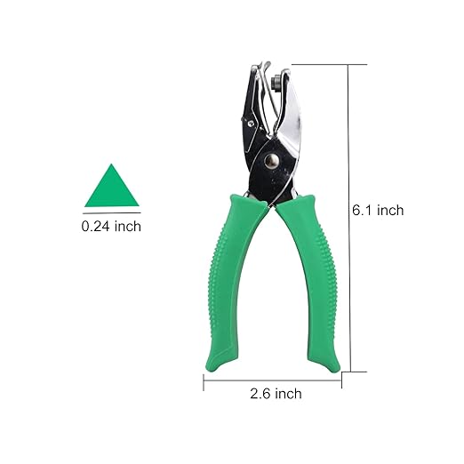 1/4 Inch Triangle Shape Hole Puncher, Handheld Single Hole Paper Punch, One Hole Paper Punch for DIY Craft Paper Scrapbook Puncher Hand Tool-DeskLoop Office