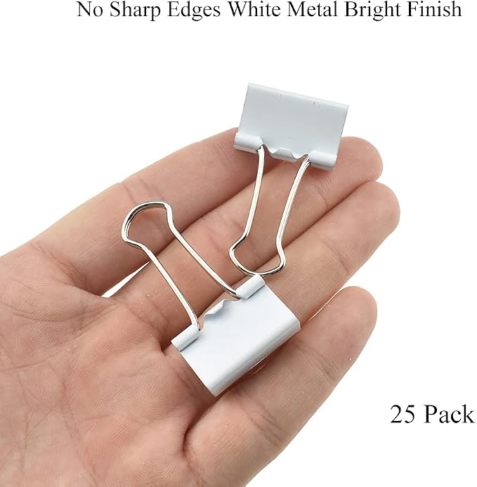 HAHIYO Binder Clips Paper Clamps Spring Steel Sturdy 0.98 inches Width 0.31 - Image 7