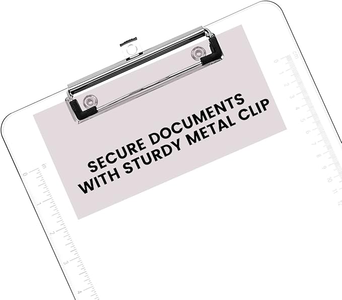 PERFORMORE Clear Acrylic Clipboards 6-Pack | 12โ x 9โ Letter-Size Writing Boards | Durable Transparent Plastic with Silver Low-Profile Clips | Ideal for Office, School, Events, and Seminars-DeskLoop Office