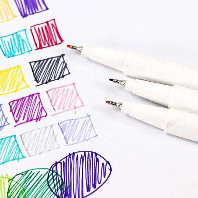 KINGART 418-48 FINE LINE PEN Marker Set, 48 Unique Colors, Size 04 mm Tip, Set of 48