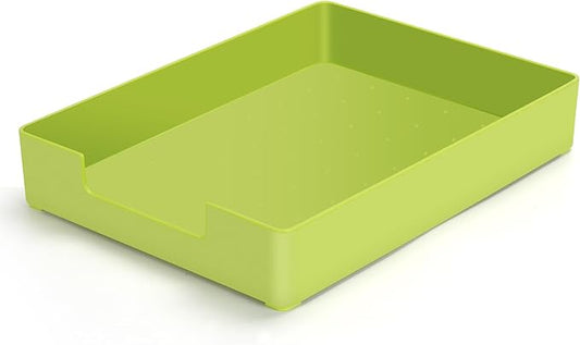 Letter-Size Tray Desk Letter Tray Paper Tray, Sturdy Heavy-Duty Plastic Printer Paper Tray, Single-Tier Stackable File Storage Organizer for Office Home (1, Green)-DeskLoop Office