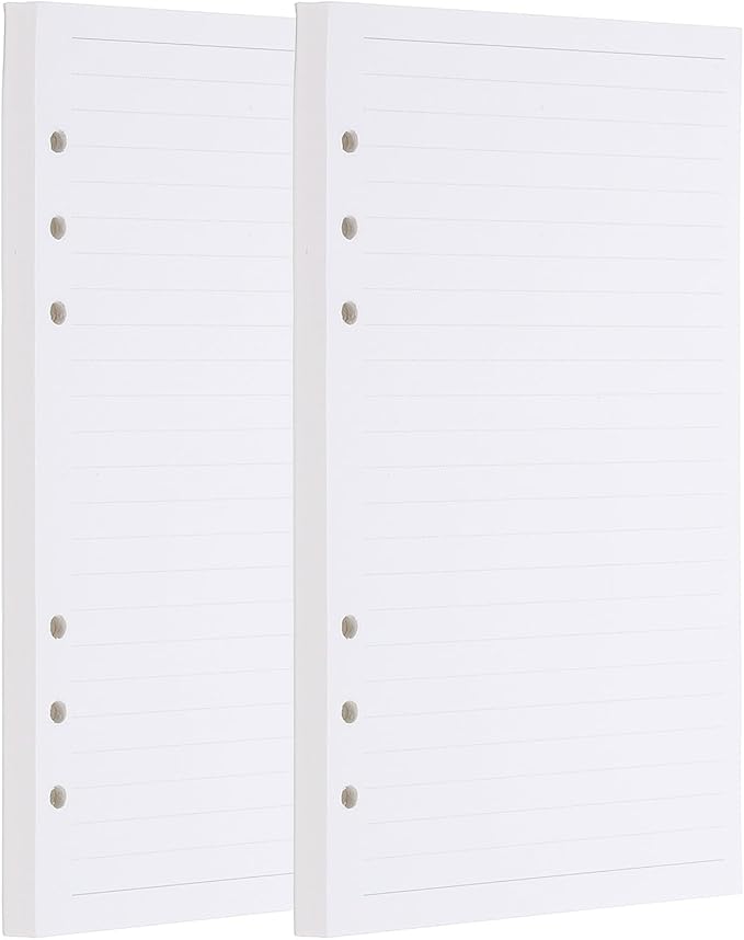 PATIKIL A5 Ruled Refills Inserts 6-Ring Binder Loose Leaf Planner Filler Paper Planner Inserts, 160 Sheets/320 Pages, Lined, White-DeskLoop Office