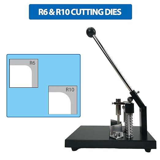 Corner Rounder Punch Cutter,30mm/1.2” Thickness Manual Corner Rounder with R6mm R10mm Cutting Dies,Paper Punch Cutter Commercial Card Cutter for Heavy Cardstock, Alumium Stack-DeskLoop Office