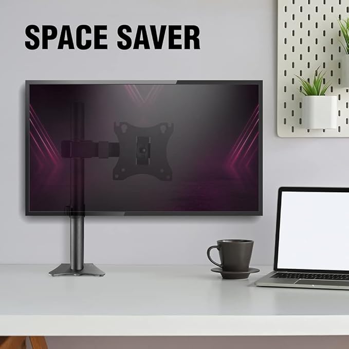 ELG Full Motion Swivel Monitor Desk Mount Stand up to 34'' Screen, Adjustable Arm Height Position, Computer Monitor Stand, Gaming/Home Office, F50N, Black-DeskLoop Office