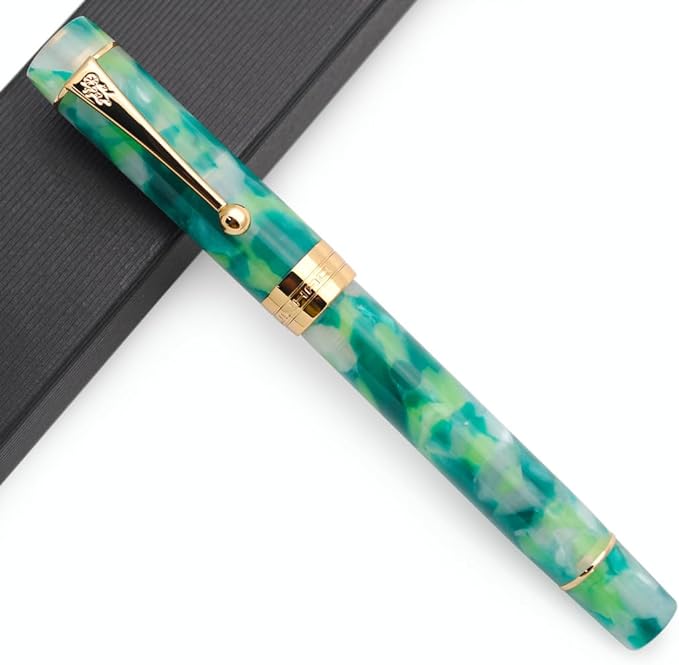 JINHAO 100 Fountain Pen with Ink Converter (Medium Nib 0.7mm, Fantastic Green)-DeskLoop Office