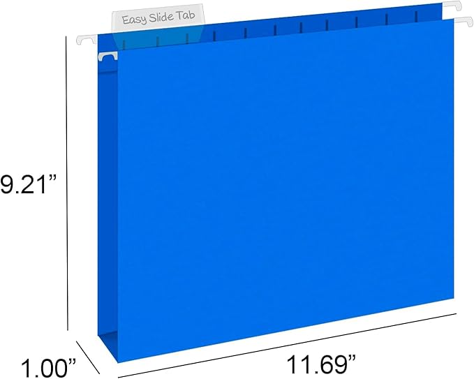 HERKKA Extra Capacity Hanging File Folders, 60 Pack Reinforced Letter Size Hanging Folders with Heavy Duty 1 Inch Expansion, Designed for Bulky Files, Medical Charts, Adjustable Tabs, Assorted Colors-DeskLoop Office