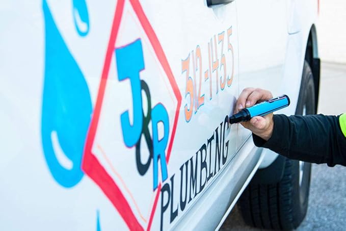 Window Markers for Glass Washable Car Window Paint Pen- Dry Erase Liquid Chalk Marker Car Decorations on All Surfaces, Tire, Windshield - Auto Marker, Autowriter, Rain Resistant (White, Jumbo Tip)-DeskLoop Office