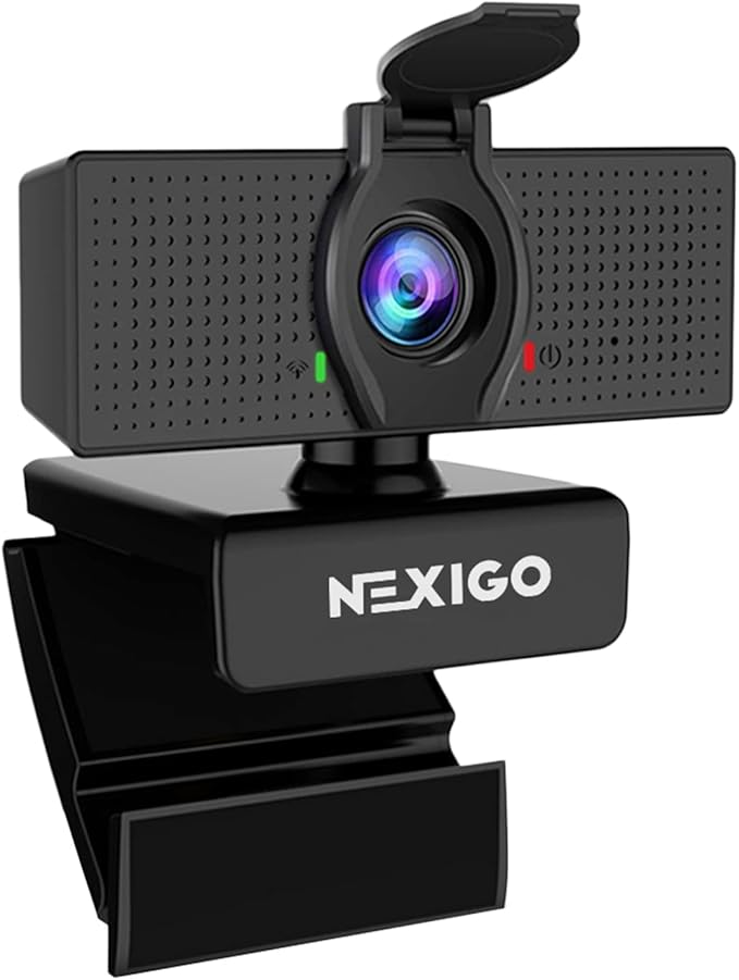 NexiGo N60 1080P Webcam with Microphone, Adjustable FOV, Zoom, Software Control & Privacy Cover, USB HD Computer Web Camera, Plug and Play, for Zoom/Skype/Teams, Conferencing and Video Calling-DeskLoop Office