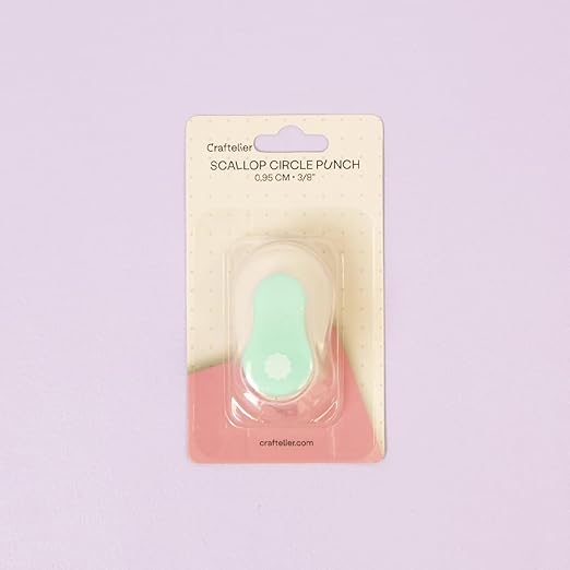 Craftelier - 3/8 Inch Circle Scallop Punch with Lever Press | Shape Hole Puncher for Paper Crafts | Scalloped Hole Punch to Create Scrapbooks, DIY Cards & Journals-DeskLoop Office