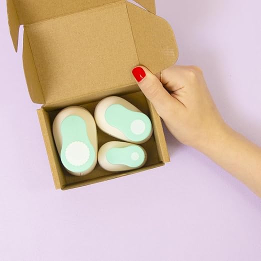 Craftelier - Circle Scallop Punch Set | 3/8", 5/8" & 1" Shape Scalloped Hole Puncher for Paper Crafts | Round Scalloped Hole Punch for Scrapbooking, DIY Cards & Journals | Craft Punch Set for Paper-DeskLoop Office