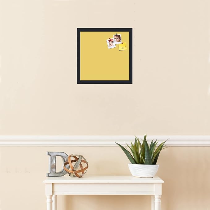 PinPix 14x14 Inch Cork Bulletin Board. This Decorative Framed Pin Board Comes with Honey Pastel Design and a Satin Black Frame. Ideal for Home Office Decor or Message Board (PinPix-1810)-DeskLoop Office