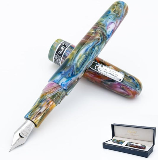 Conklin 1898 Fountain Pen, Misto Green - Stub Nib | Unique Resin Blend Pen with Luxury Design | JoWo Stainless Steel Nib Made in Germany | Ideal Gift for Pen Lovers-DeskLoop Office