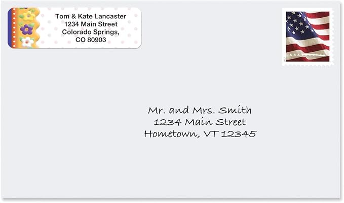 Colorful Images Frosting Flowers Rolled Personalized Return Address Mailing Labels with Dispenser, Customize with Name & Shipping Address, 250 ¾” x 2½” Self Adhesive, Easy Peel Label Roll-DeskLoop Office