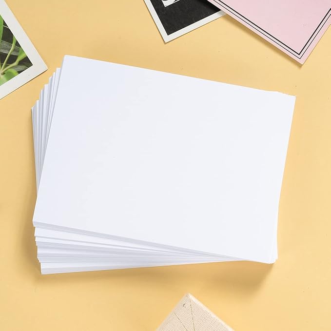 50 Sheets Blank Cardstock Paper 250 GSM Thick Heavy Cards Stock for DIY Art Projects, Card Making, Postcards, Greeting Cards, Birthday Party, Wedding Invitation (White, 5x7 inches)-DeskLoop Office