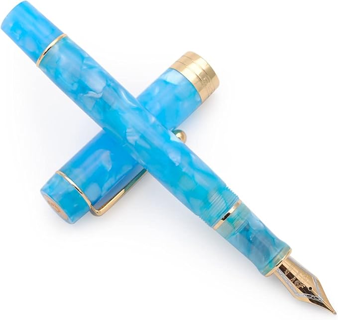 JINHAO 100 Fountain Pen with Ink Converter (Medium Nib 0.7mm, Sky Blue-C)-DeskLoop Office