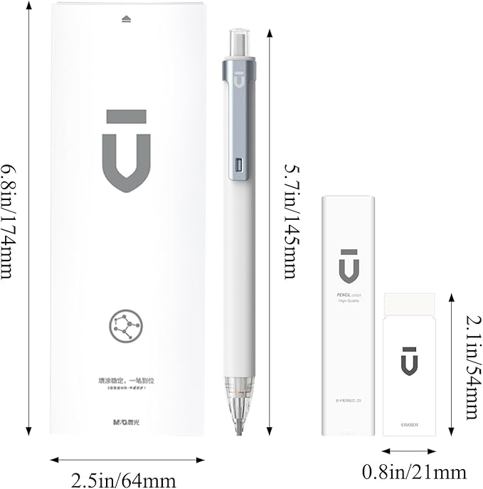 M&G Mechanical Pencil Set - 3PCS 2B Mechanical Pencils with HB Lead Refills, Eraser Mechanical Pencil Drafting Refill Pencil with Great Grip for Exam Office School Supplies-DeskLoop Office