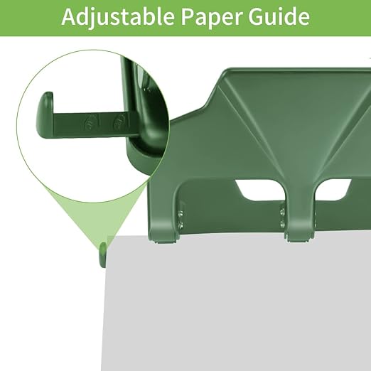 Heavy Duty 3 Hole Punch, 40-Sheet Heavy Duty Paper Punch, 50% Reduced Effort 3-Hole Punch, AFMAT Metal Hole Puncher 3 Ring, Three-Hole Paper Puncher w/Large Chip Tray for Classroom, Office, Green-DeskLoop Office