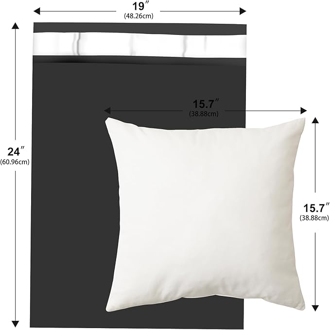 Large Poly Mailers 19x24 Inch 100 Pack, Shipping Bags for Clothing with Self-Sealing Tear-Resistant, Waterproof Poly Bags, Mailing Envelopes for Small Business (Black)-DeskLoop Office