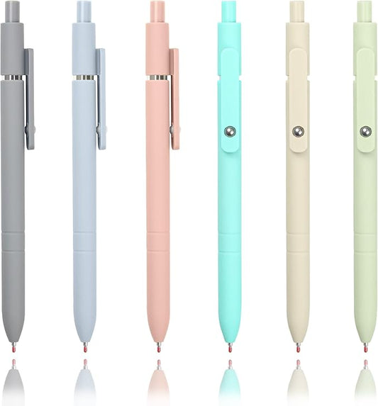 6 Pcs Colorful Gel Pens,0.5mm Fine Point for Journaling Note Taking Writing, Quick Dry Black Ink Pens for Office School Supplies Gifts for Women Teacher Students (Morandi-6pcs)-DeskLoop Office