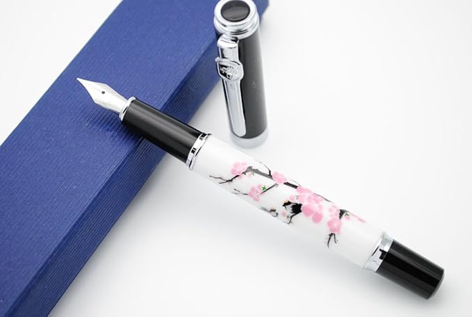 JINHAO 8802 Fountain Pen F Nib (Birds and Wintersweet Painting)-DeskLoop Office