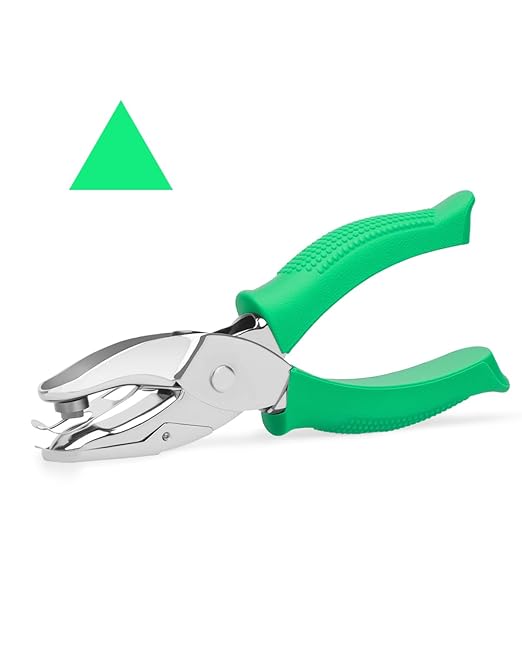 UCEC 1/4" Triangle Hole Punch Metal Handheld Paper Punch Single Hole Tag Punch, Small Triangle Shape Hole Puncher Back to School Supplies for Scrapbook DIY Craft in Home Office Classroom-DeskLoop Office