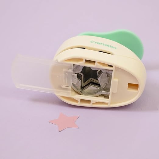 Craftelier - 1 Inch Star Hole Punch with Lever Press β Star Hole Puncher for Paper Crafts | Punch for Scrapbooking, DIY Cards & Journals | Hole Punch Shapes for Paper & Cardstock.-DeskLoop Office
