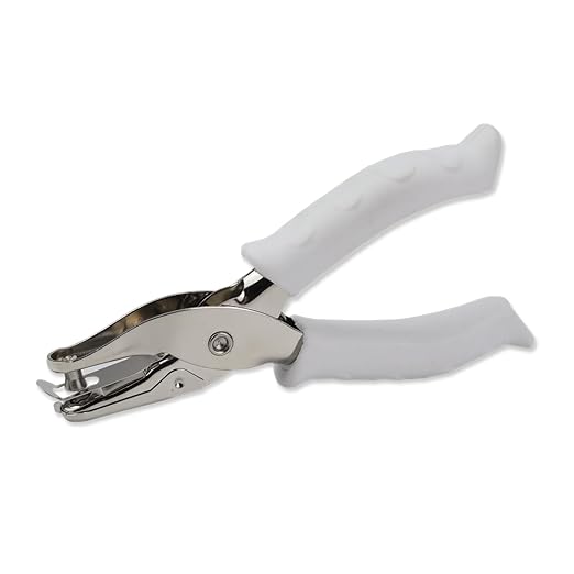 1/4” Circle Shaped Hole Puncher,Handheld Single Hole Punch with White Soft Grip Handle,One Hole Paper Punch for Paper Crafts Tag in Home, Office, Classroom.-DeskLoop Office