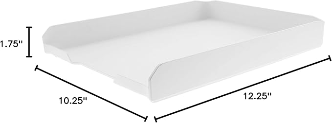 Bostitch Konnect™ Letter Tray, Fits 9.75" x 12" Sized Documents, Low Profile (KT-Tray-White)-DeskLoop Office