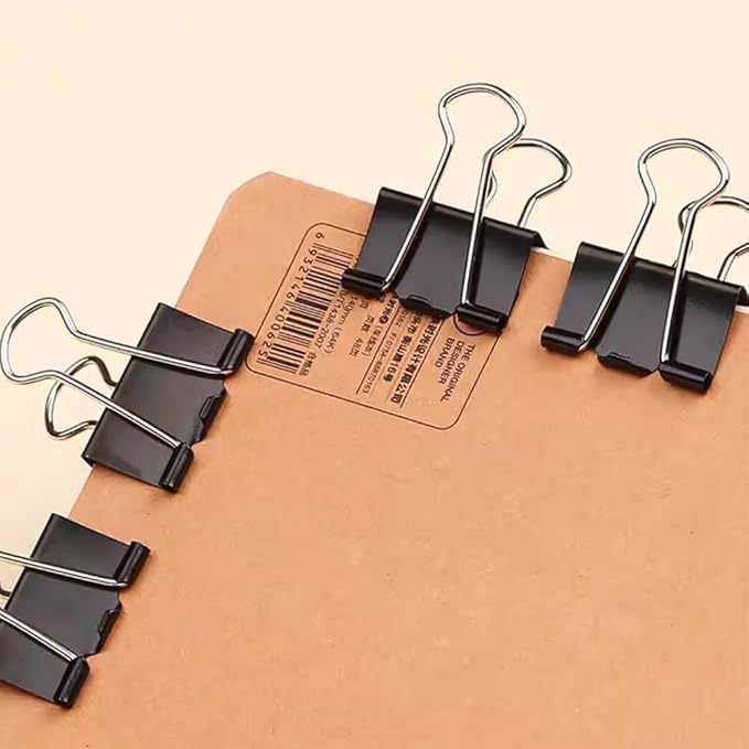 100 Pack Medium Binder Clips, Standard 32mm/1.25 in Binder, Durable Medium Black Binder Clips Bulk, Office Binder Supplies, Paper Binders, Metal Binders for Filing, Office, School, Home-DeskLoop Office