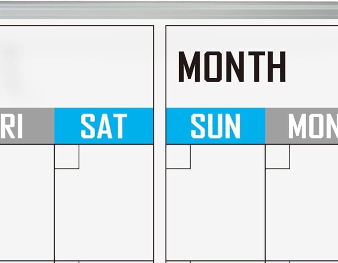 XBoard Magnetic Calendar Whiteboard 48" x 36" - 2 Month Dry Erase Board, White Board + Colorful Calendar Board, Silver Aluminium Framed Monthly Planning Board-DeskLoop Office