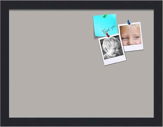 PinPix 16x12 Inch Cork Bulletin Board. This Decorative Framed Pin Board Comes with Dark Stone Design and a Satin Black Frame. Ideal for Home Office Decor or Message Board (PinPix-1808)-DeskLoop Office