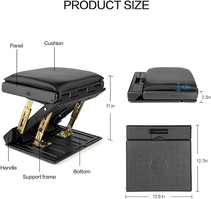 Adjustable Footrest with Removable Soft Foot Rest Pad Max-Load 140Lbs with 4-Level Height and Angle Adjustment Massage Footrest Under Desk for Car Travel, Kid's Writing, Office-DeskLoop Office