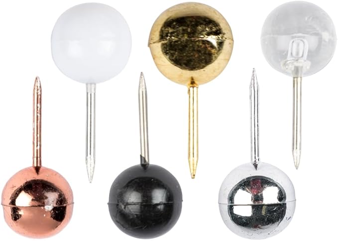 JAM PAPER Colorful Push Pins - Round Head Map Thumb Tacks - Assorted Business Colors - 600/Pack-DeskLoop Office