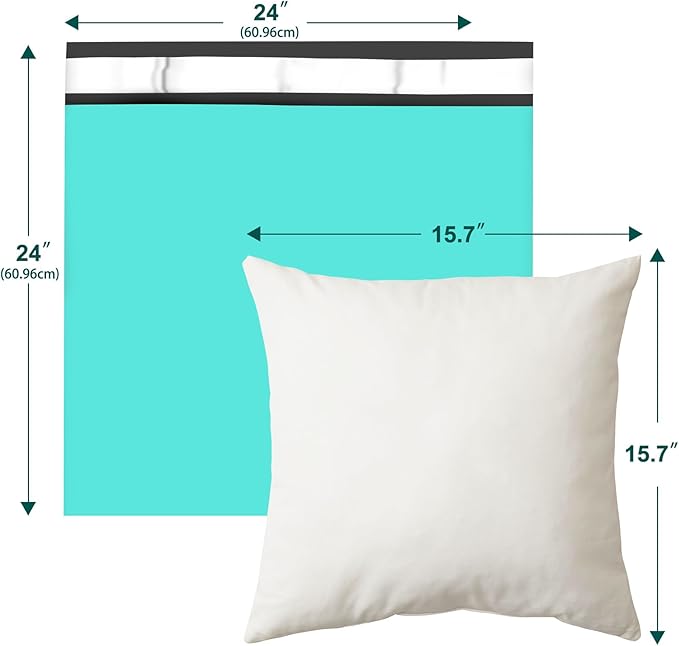 Large Poly Mailers 24x24 Inch 50 Pcs, Extra Large Shipping Bags for Clothing with Self-Sealing Tear-Resistant, Waterproof Poly Bags, Mailing Envelopes for Small Business (Teal)-DeskLoop Office